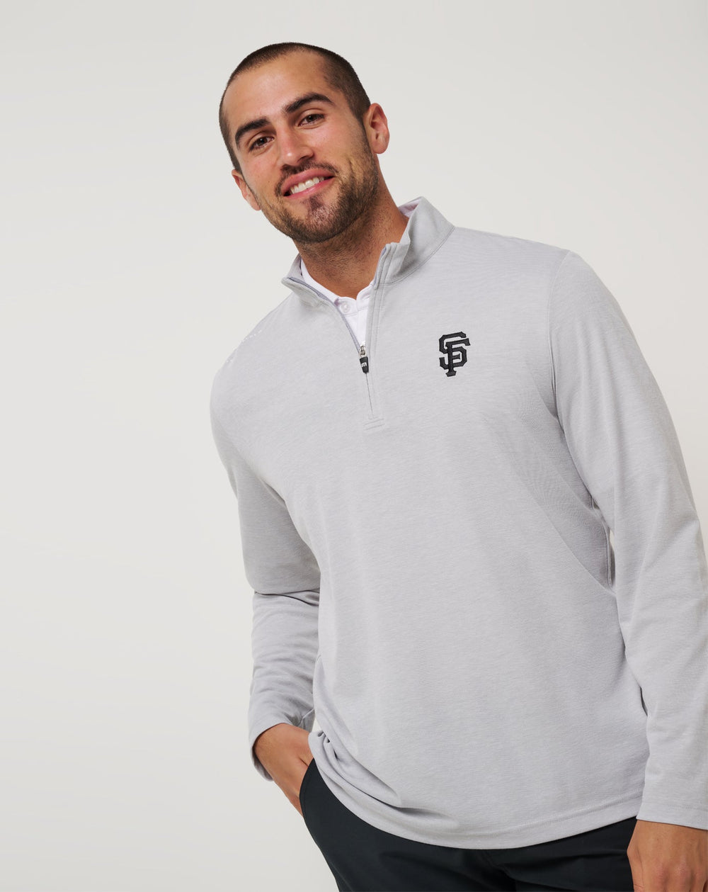 Heather Grey Travis Mathew San Francisco Giants Time To Tailgate Quarter Zip