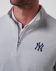 Heather Grey Travis Mathew New York Yankees Time To Tailgate Quarter Zip