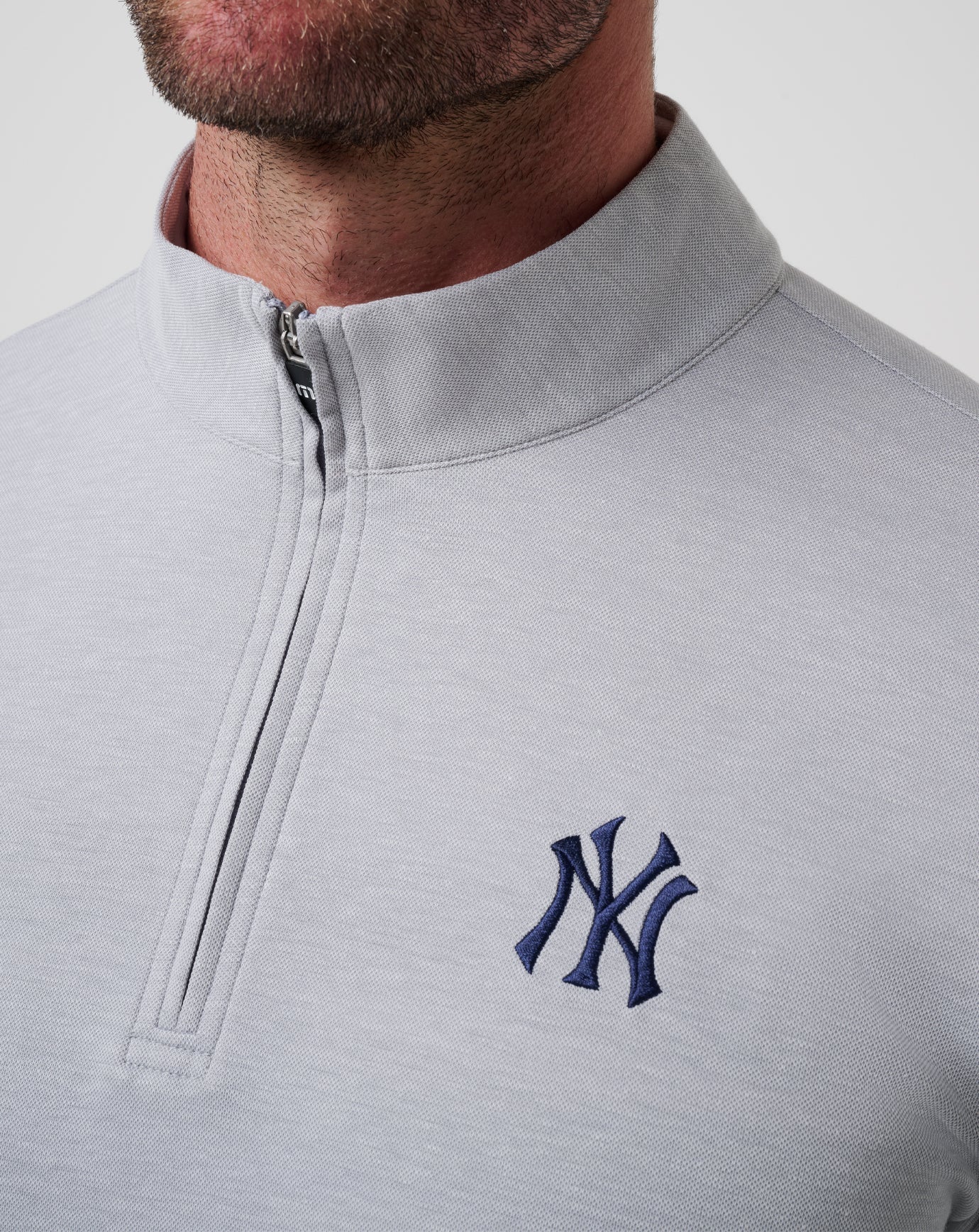 Heather Grey Travis Mathew New York Yankees Time To Tailgate Quarter Zip