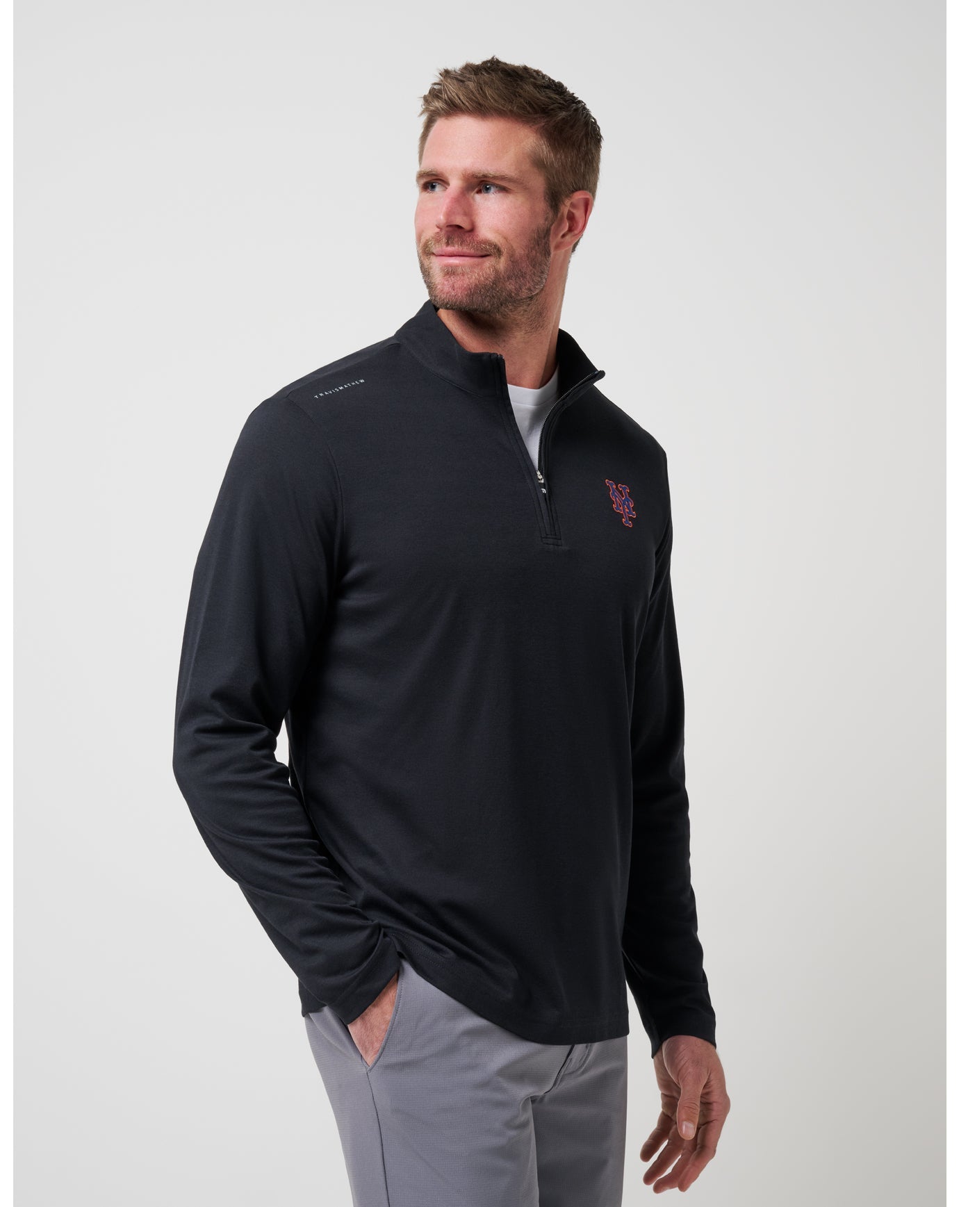 Black Travis Mathew New York Mets Time To Tailgate Quarter Zip