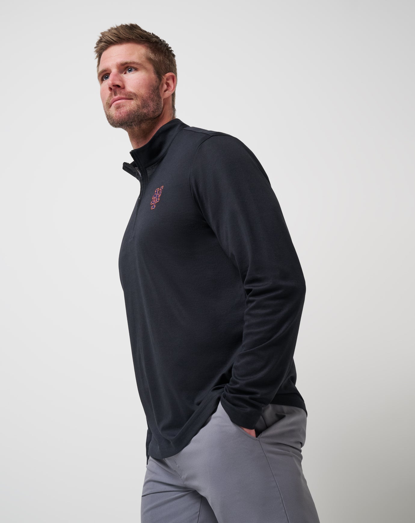 Black Travis Mathew New York Mets Time To Tailgate Quarter Zip