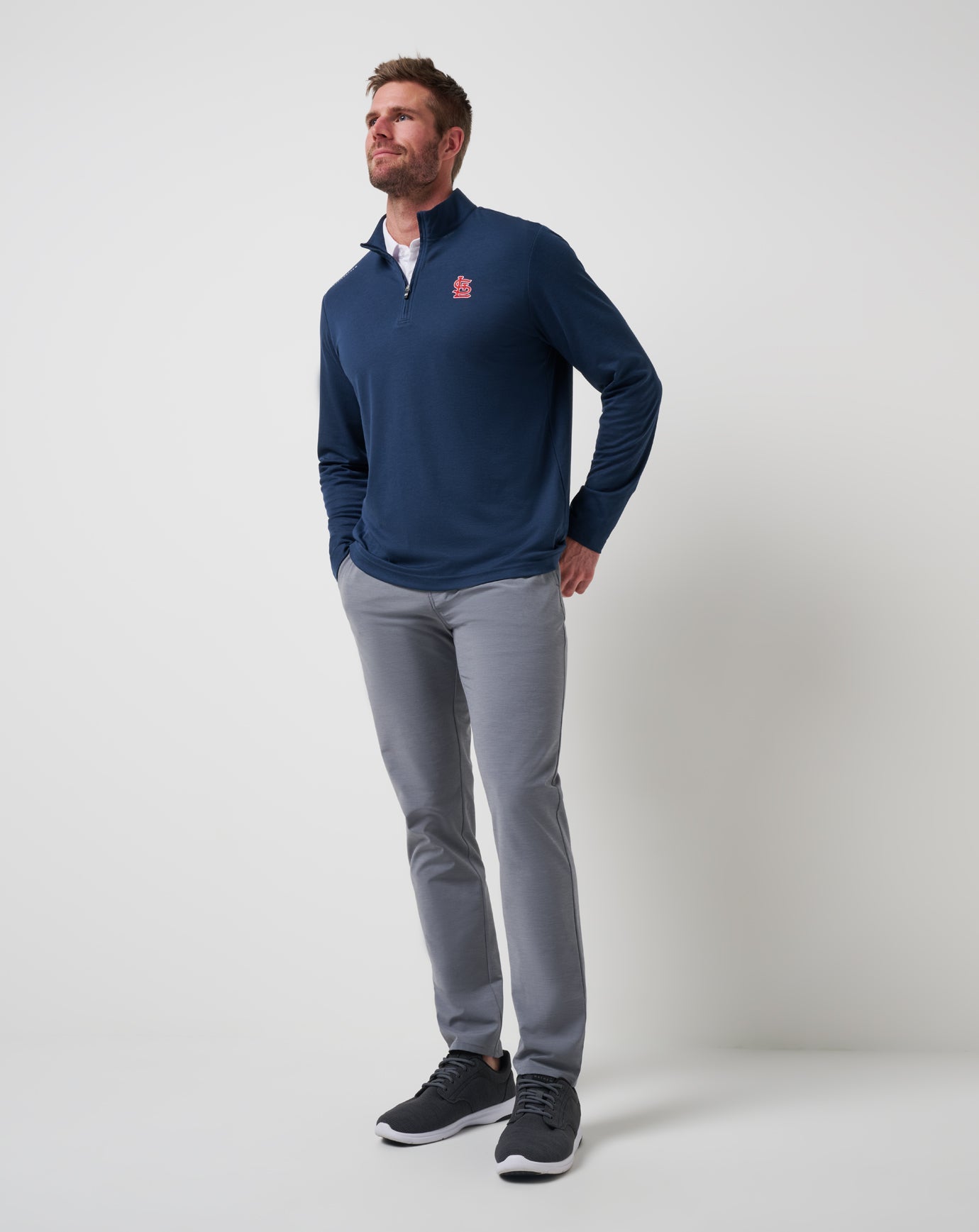 Navy Travis Mathew St Louis Cardinals Time To Tailgate Quarter Zip