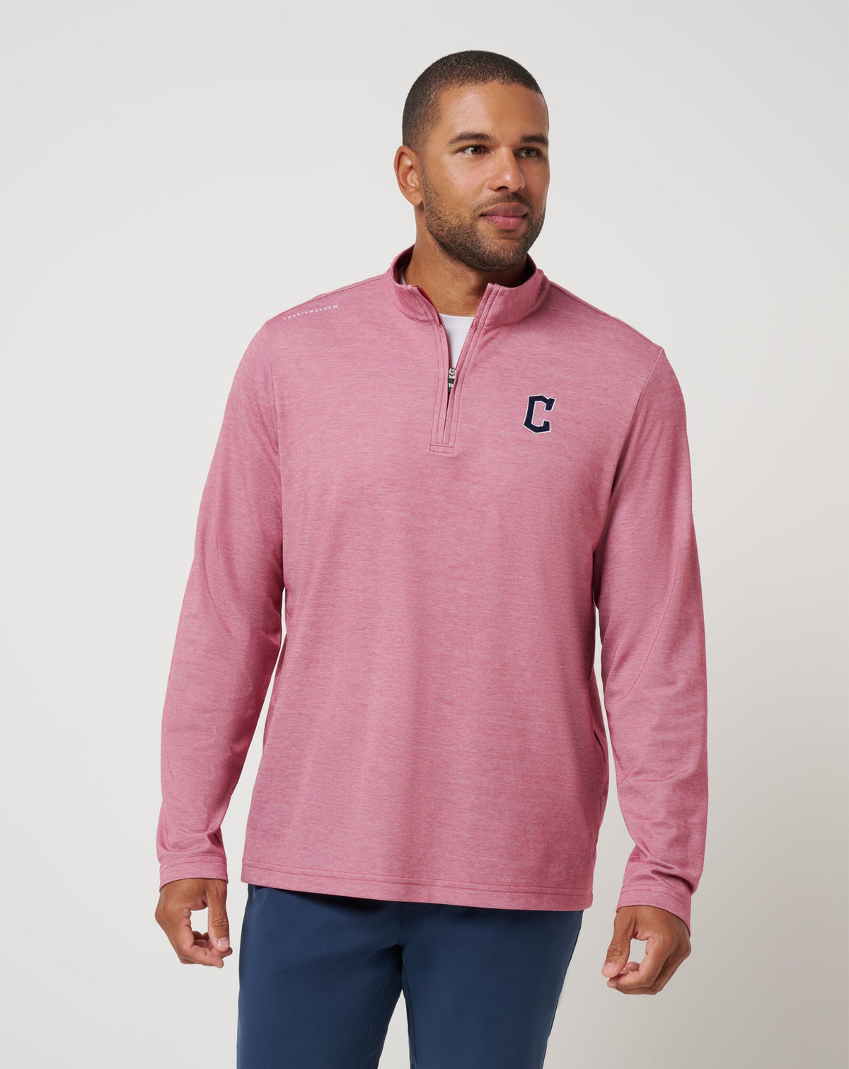 Heather Red Travis Mathew Cleveland Guardians Time To Tailgate Quarter Zip