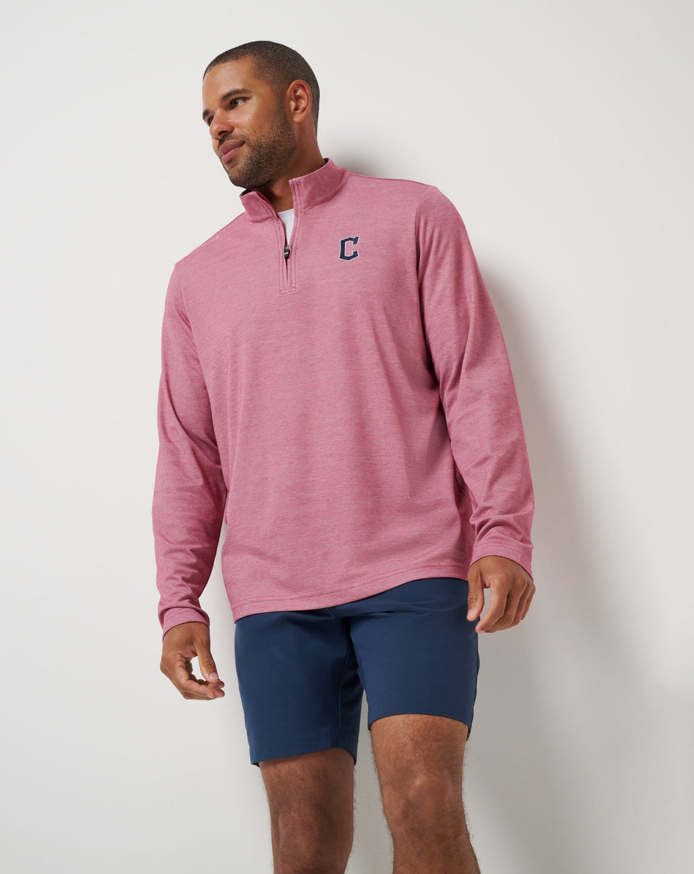 Heather Red Travis Mathew Cleveland Guardians Time To Tailgate Quarter Zip