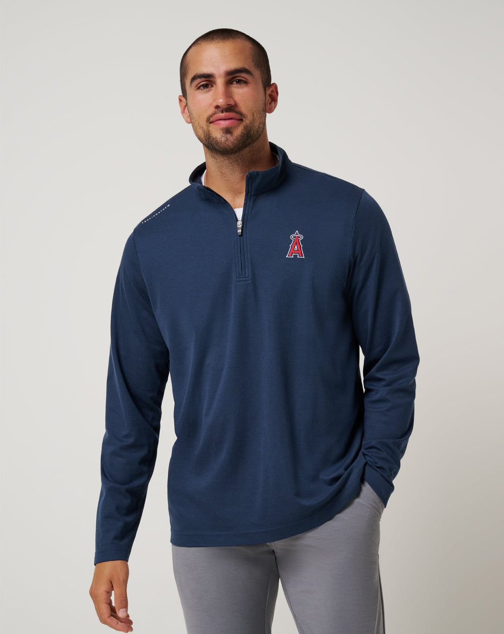 Navy Travis Mathew Los Angeles Angels Time To Tailgate Quarter Zip