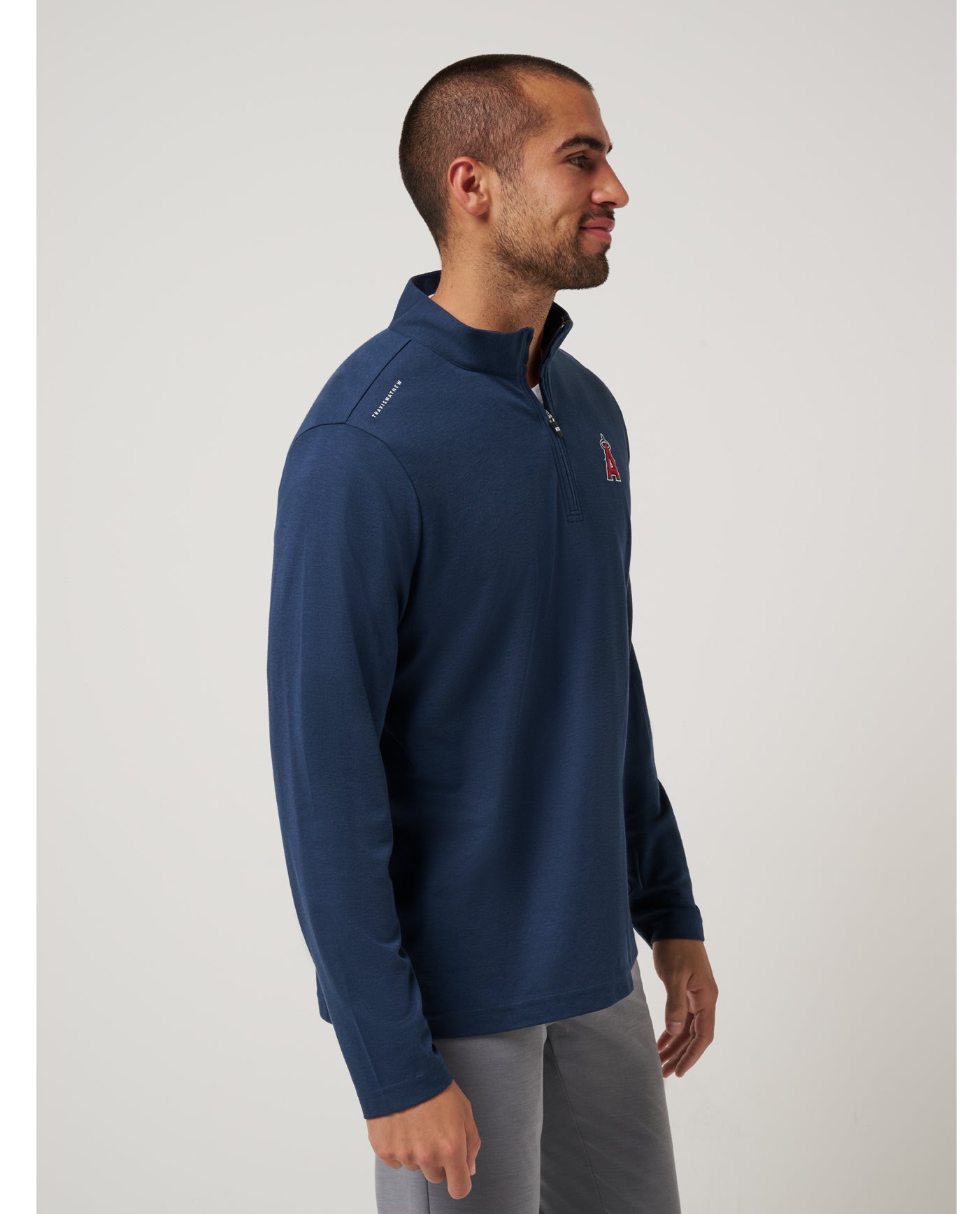 Navy Travis Mathew Los Angeles Angels Time To Tailgate Quarter Zip