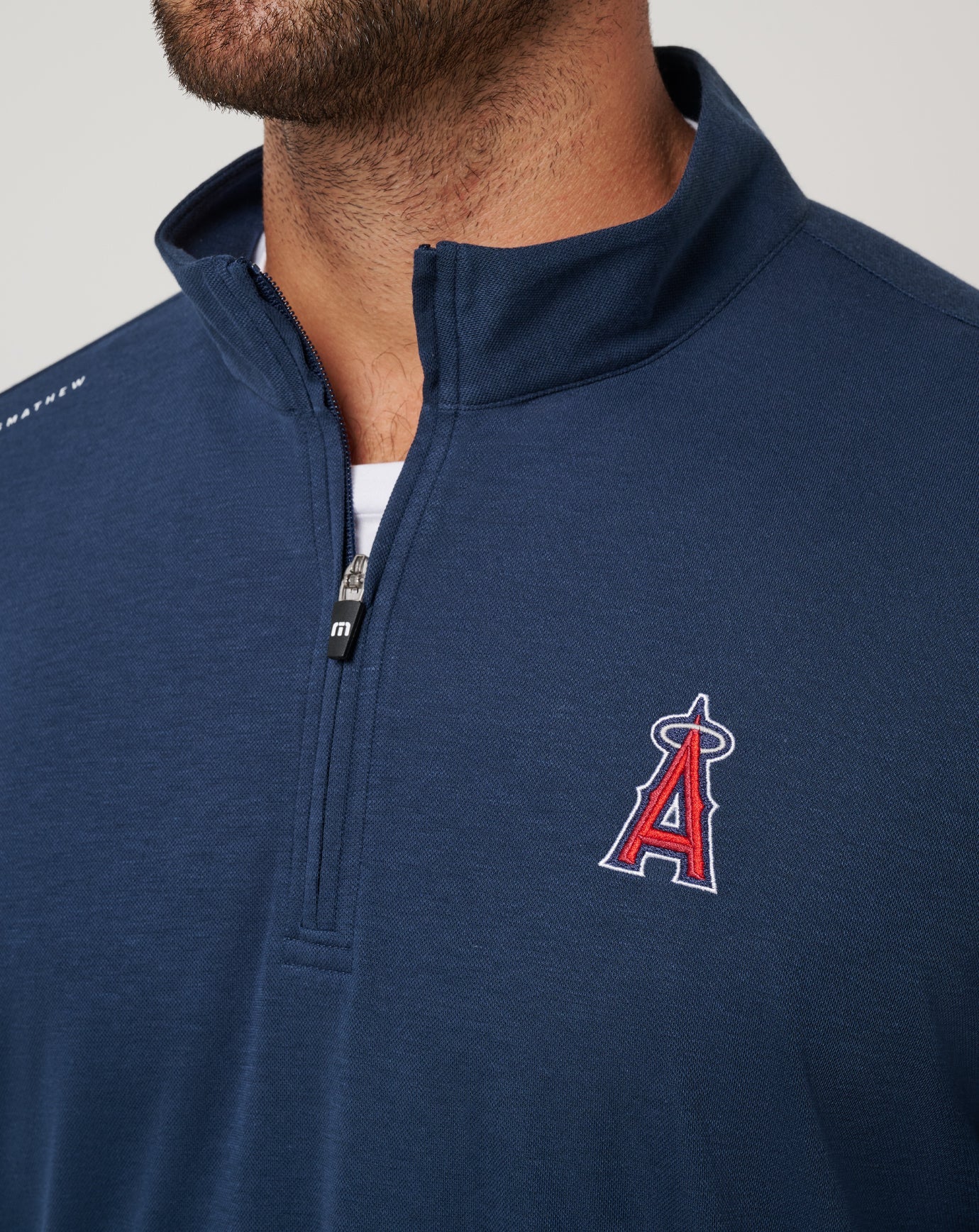 Navy Travis Mathew Los Angeles Angels Time To Tailgate Quarter Zip