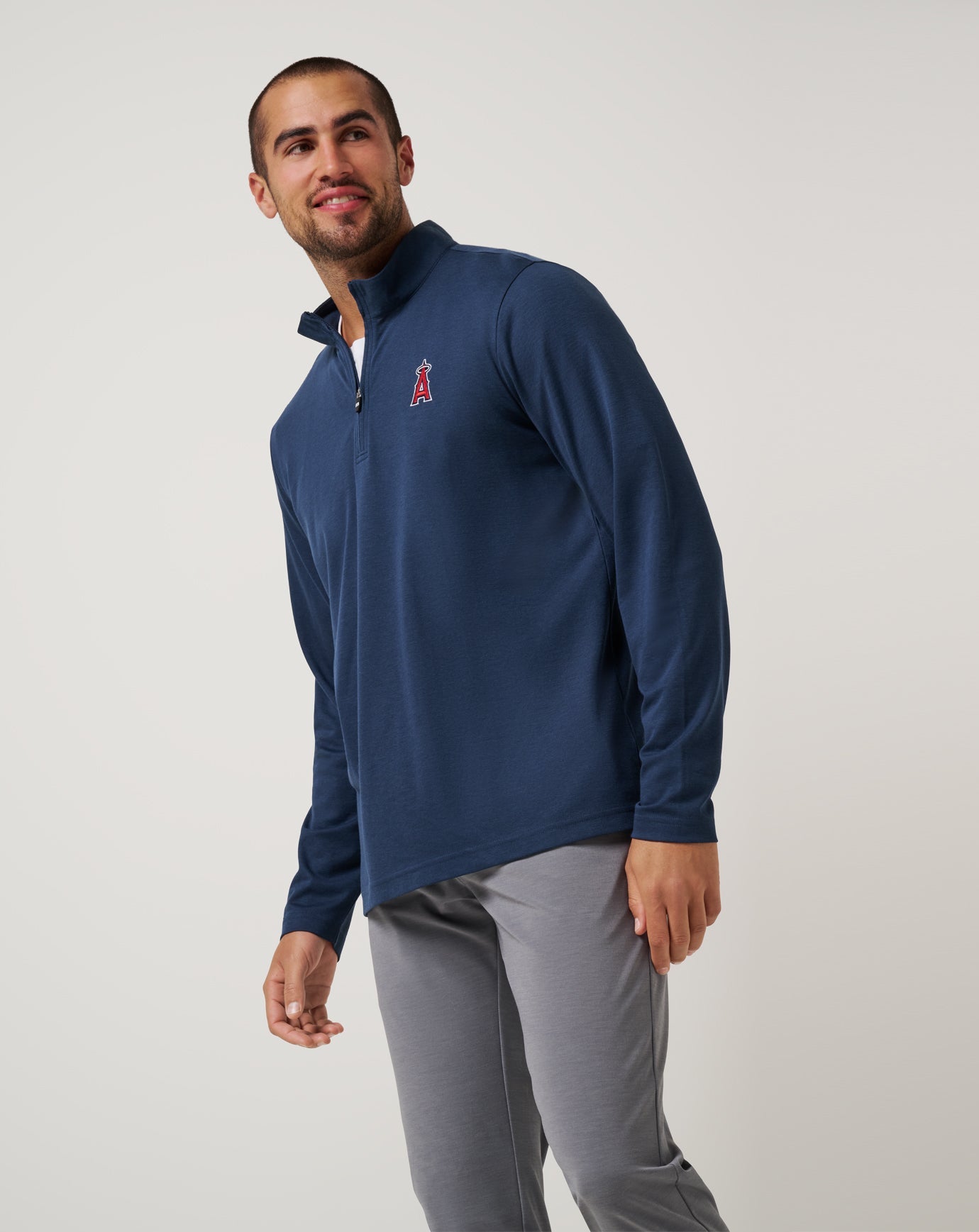 Navy Travis Mathew Los Angeles Angels Time To Tailgate Quarter Zip