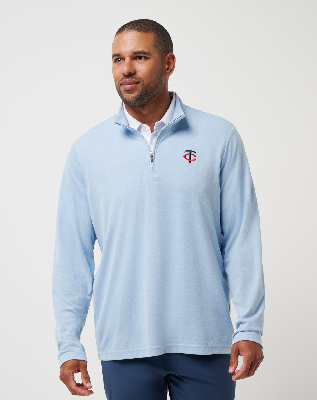 Heather Blue Travis Mathew Minnesota Twins Time To Tailgate Quarter Zip