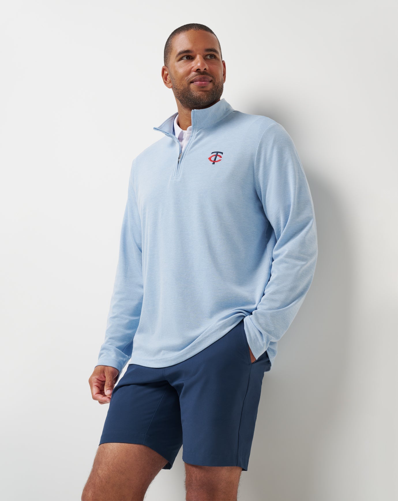 Heather Blue Travis Mathew Minnesota Twins Time To Tailgate Quarter Zip