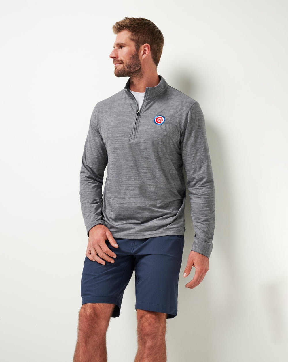 Sleet/Quiet Shade Travis Mathew Chicago Cubs The Heater Quarter Zip