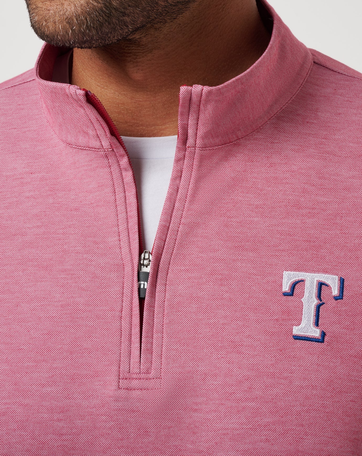 Heather Red Travis Mathew Texas Rangers Time To Tailgate Quarter Zip