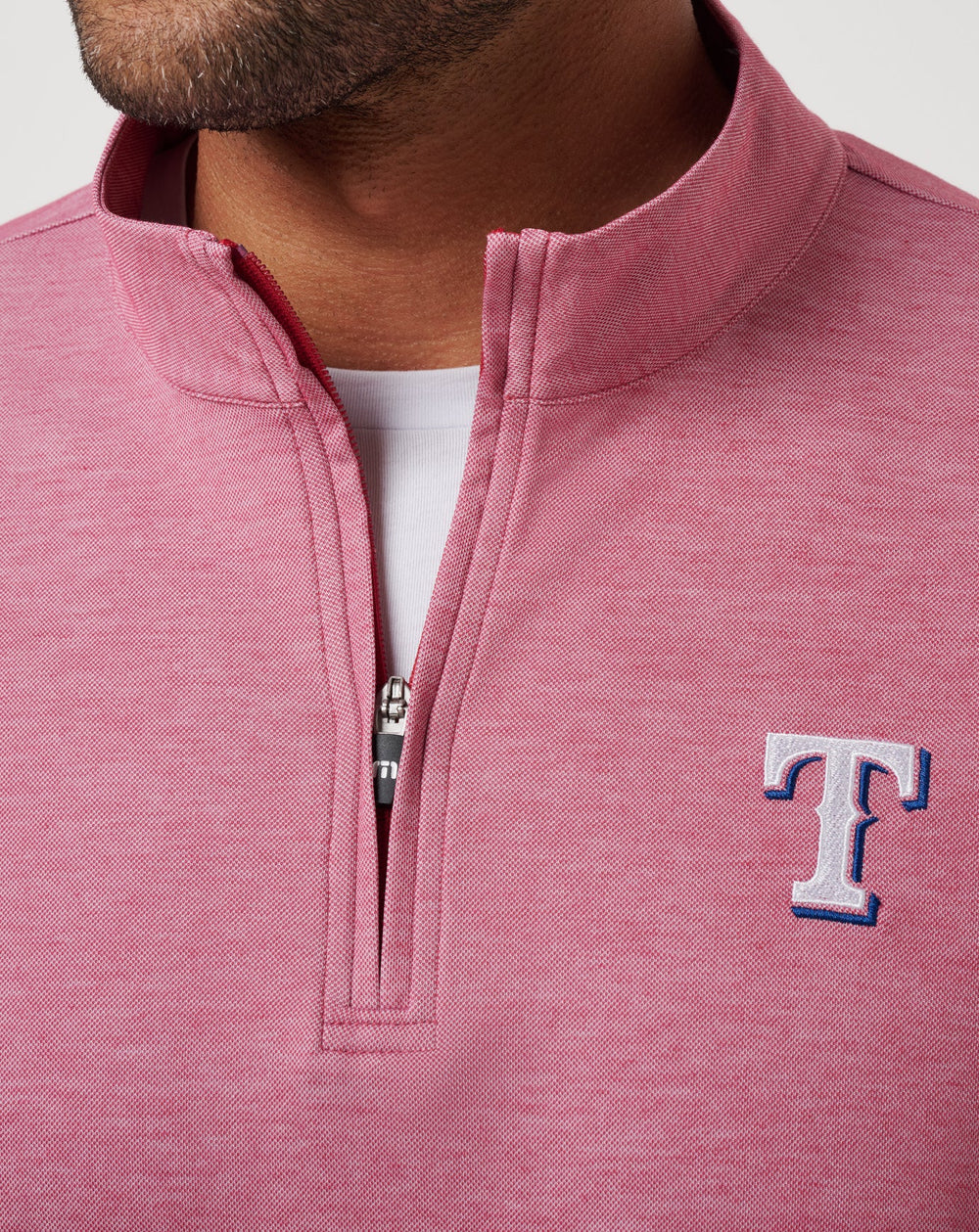 Heather Red Travis Mathew Texas Rangers Time To Tailgate Quarter Zip