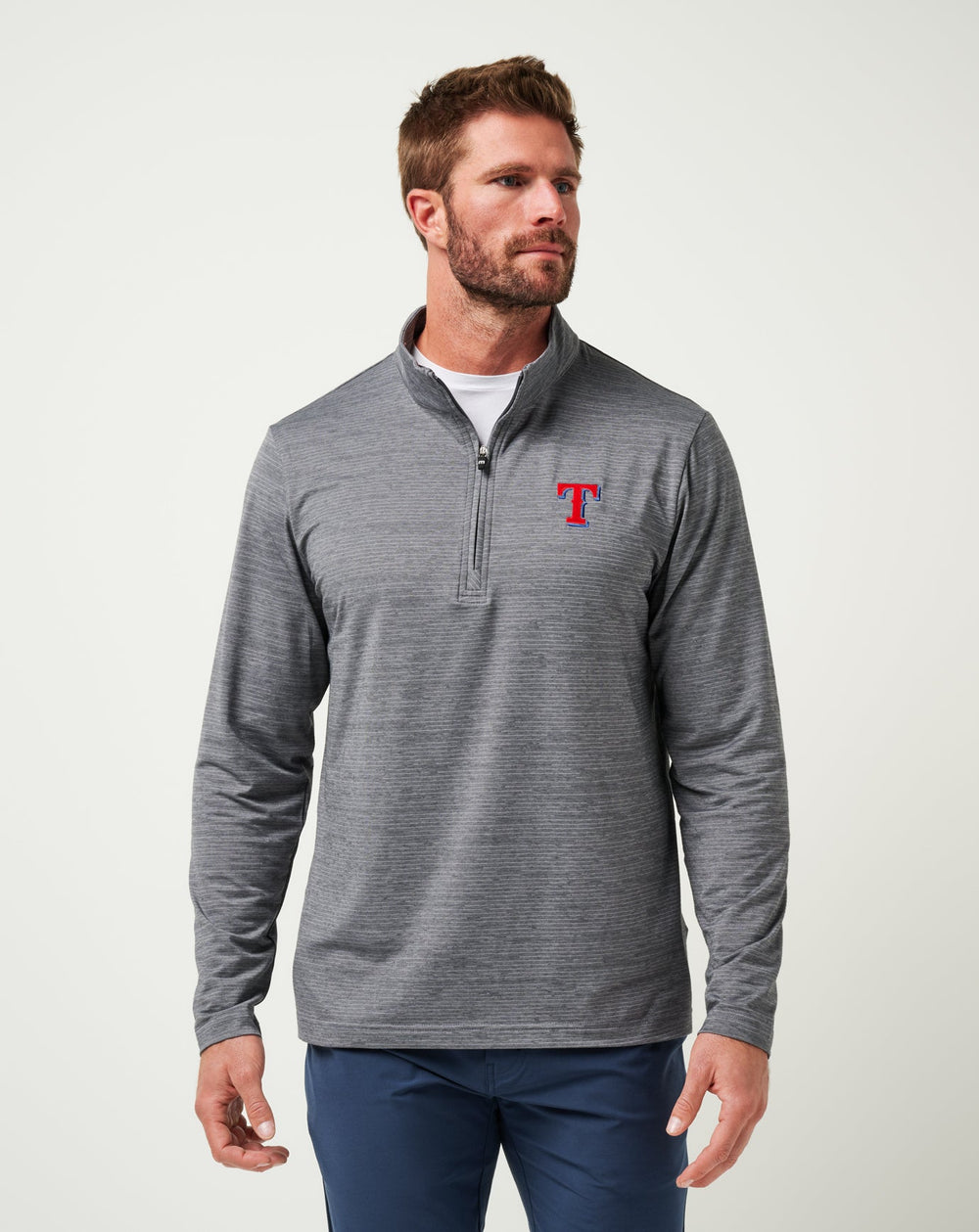 Sleet/Quiet Shade Travis Mathew Texas Rangers The Heater Quarter Zip