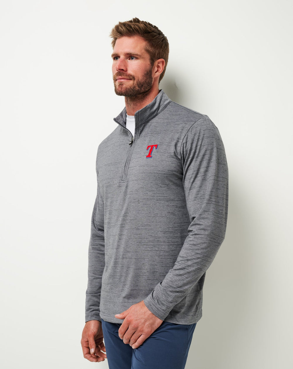 Sleet/Quiet Shade Travis Mathew Texas Rangers The Heater Quarter Zip