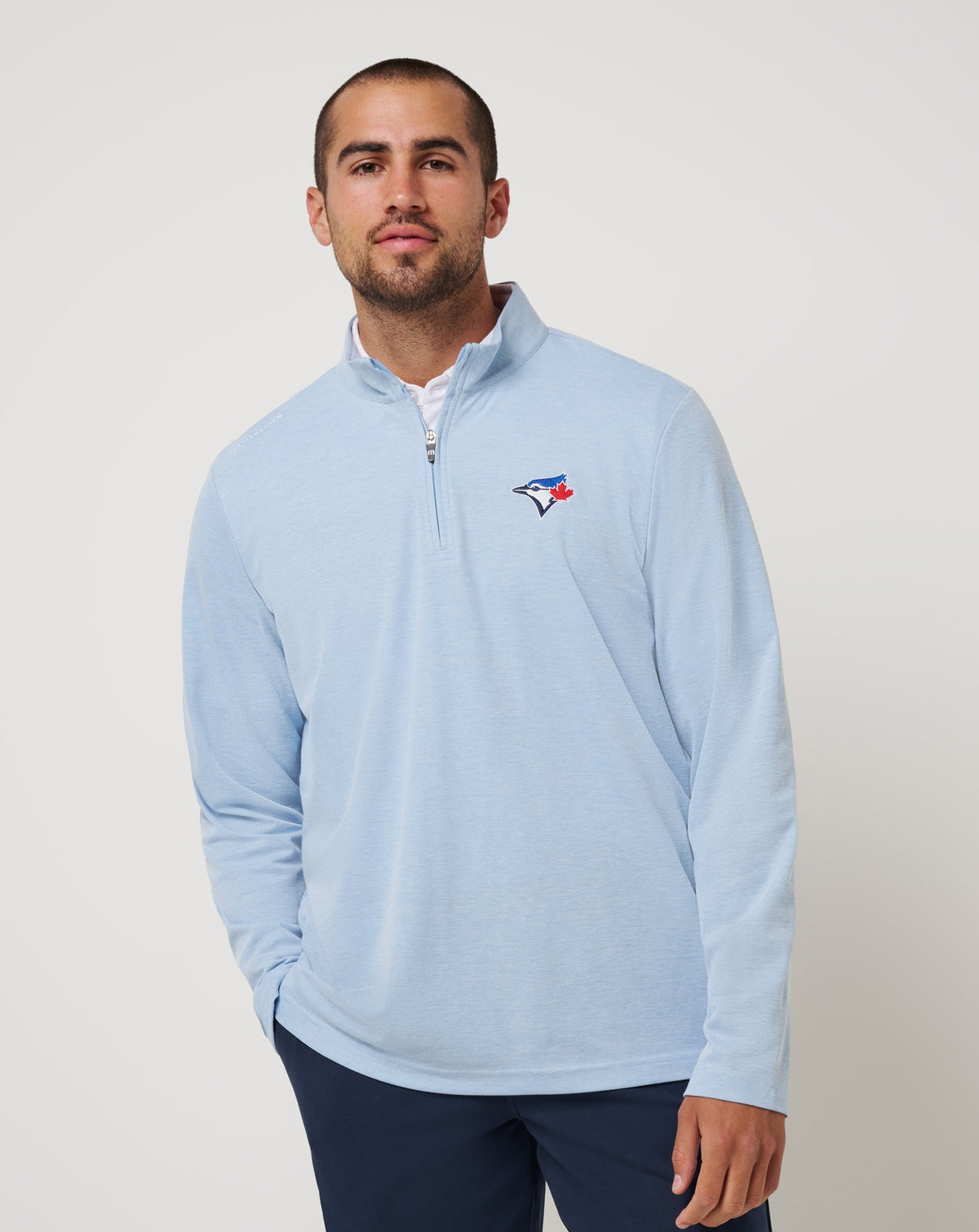 Heather Blue Travis Mathew Toronto Blue Jays Time To Tailgate Quarter Zip