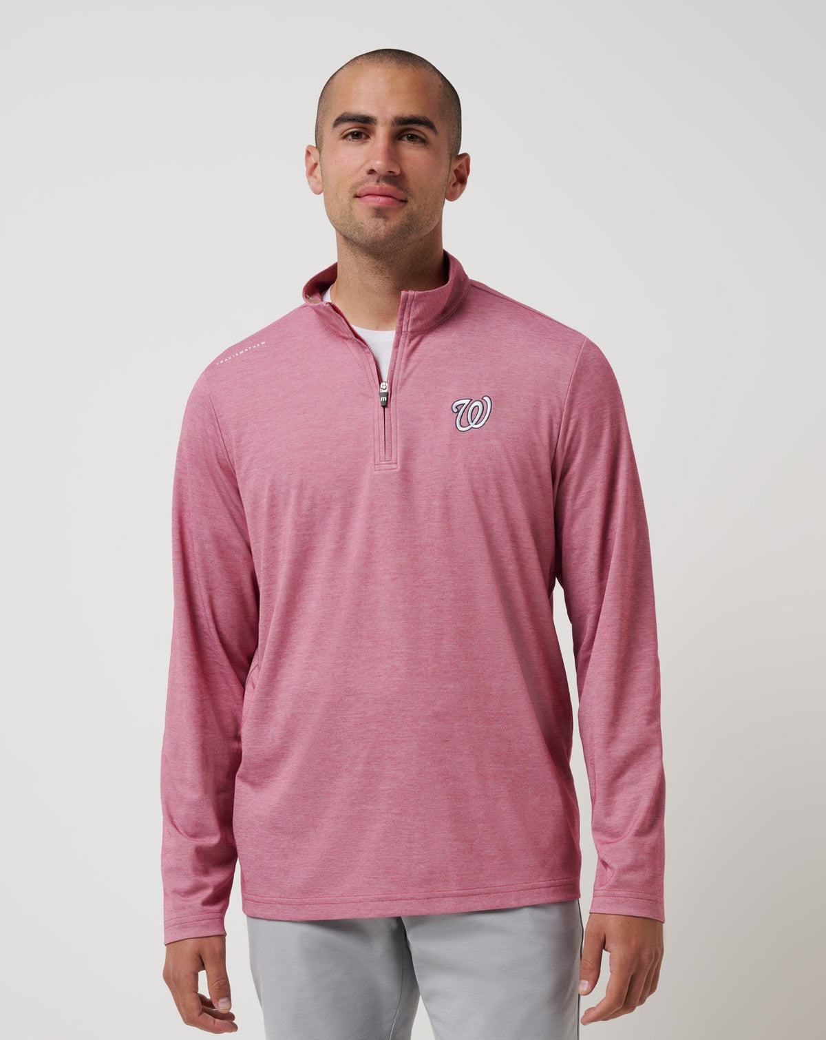 Heather Red Travis Mathew Washington Nationals Time To Tailgate Quarter Zip