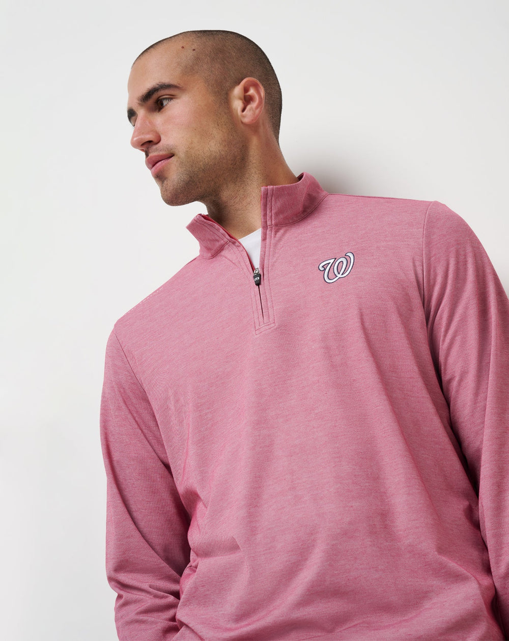 Heather Red Travis Mathew Washington Nationals Time To Tailgate Quarter Zip