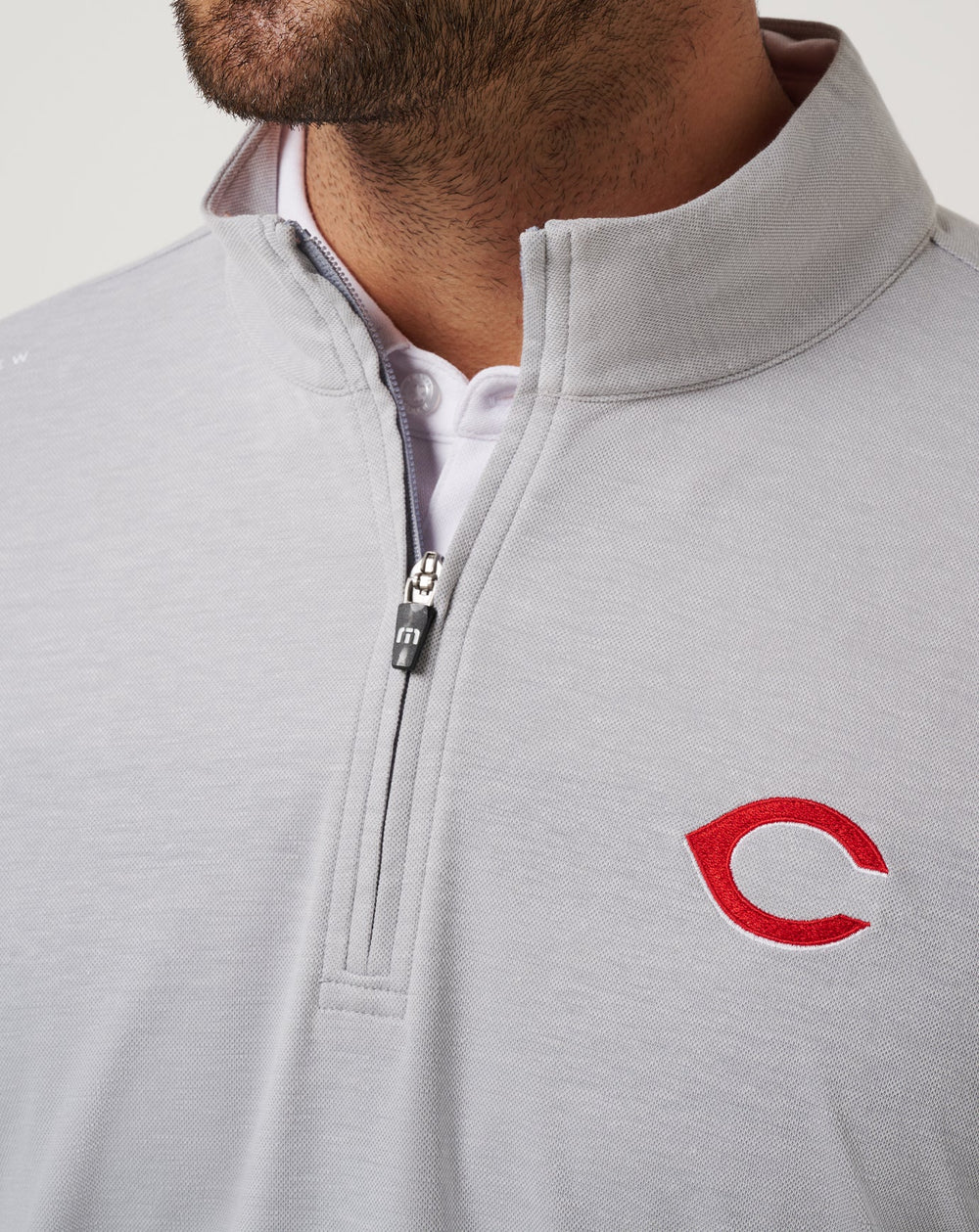 Heather Grey Travis Mathew Cincinatti Reds Time To Tailgate Quarter Zip