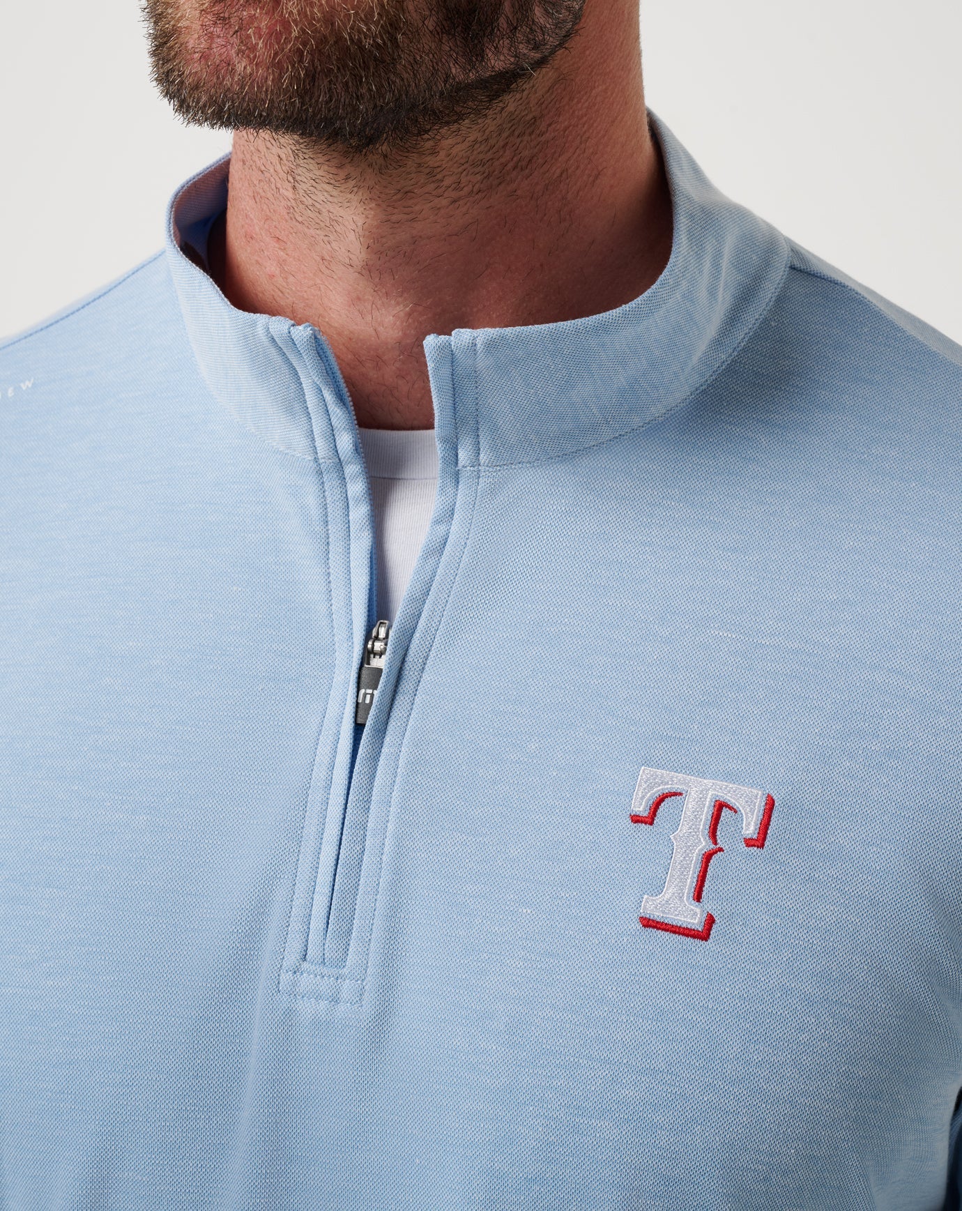 Heather Blue Travis Mathew Texas Rangers Time To Tailgate Quarter Zip