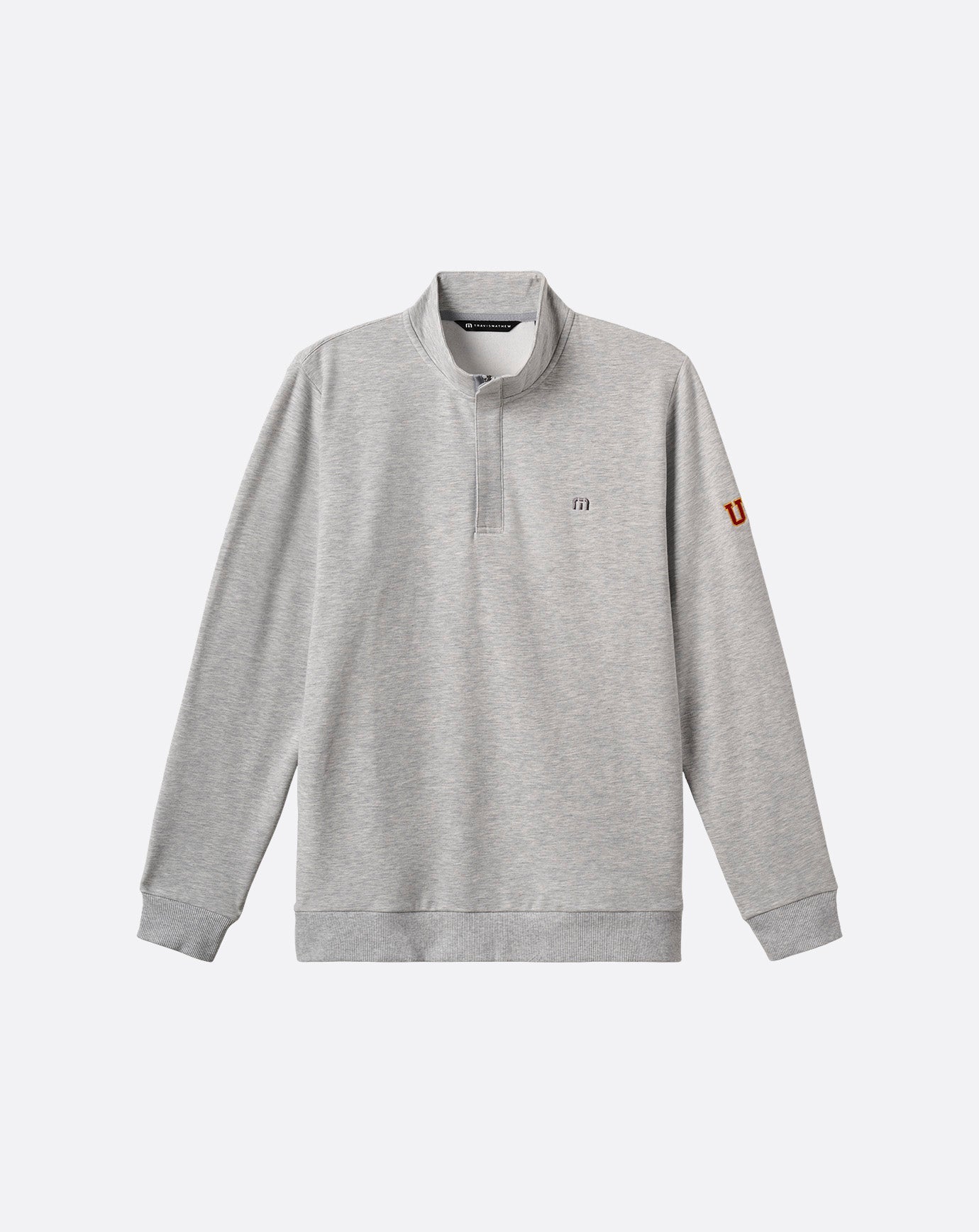 Heather Light Grey Travis Mathew USC Cloud Quarter Zip 2.0