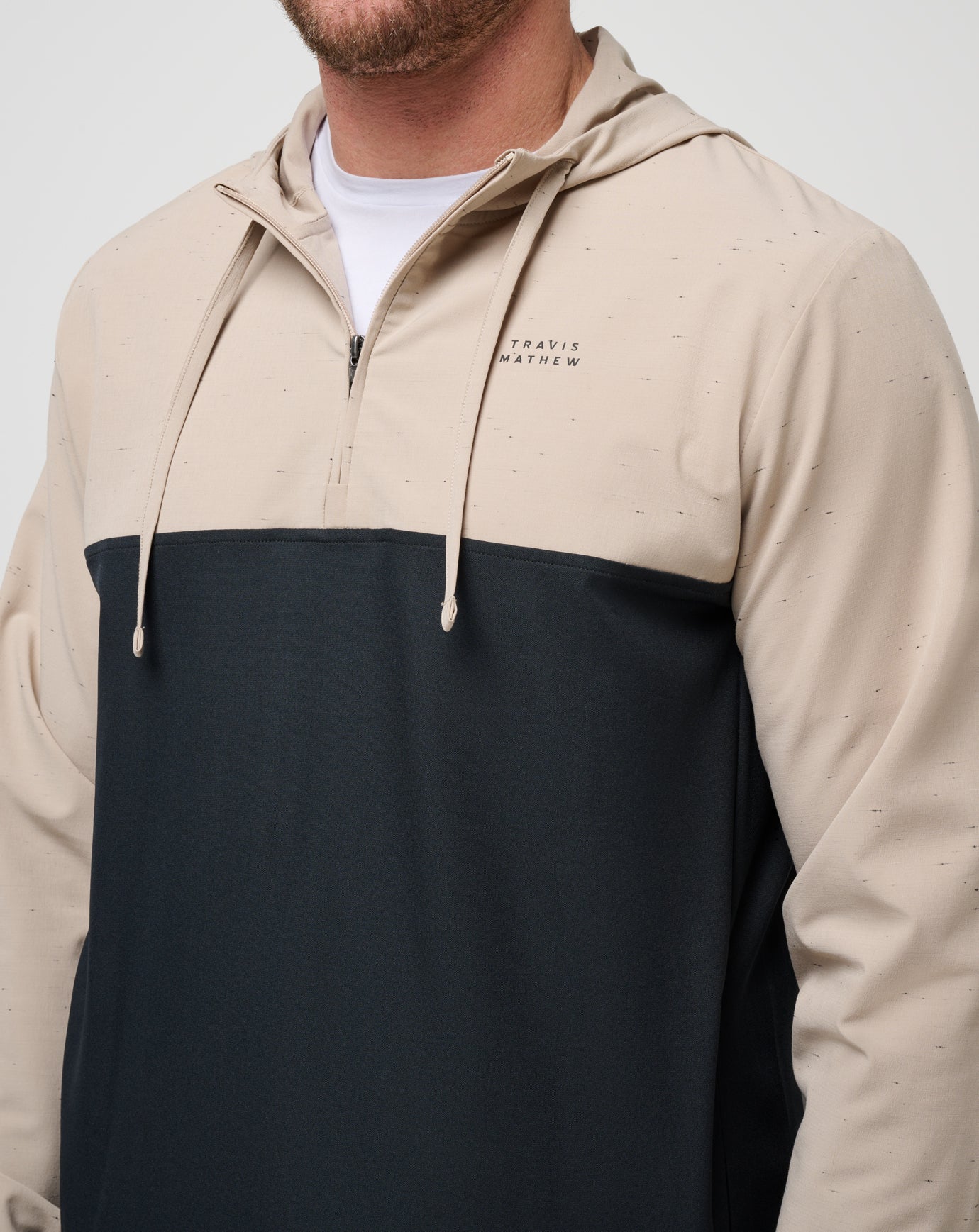 Oxford Tan Travis Mathew Rocky Shore Quarter Zip Hoodie