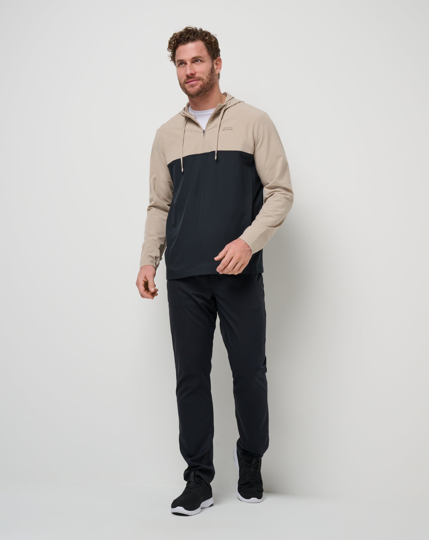 Oxford Tan Travis Mathew Rocky Shore Quarter Zip Hoodie