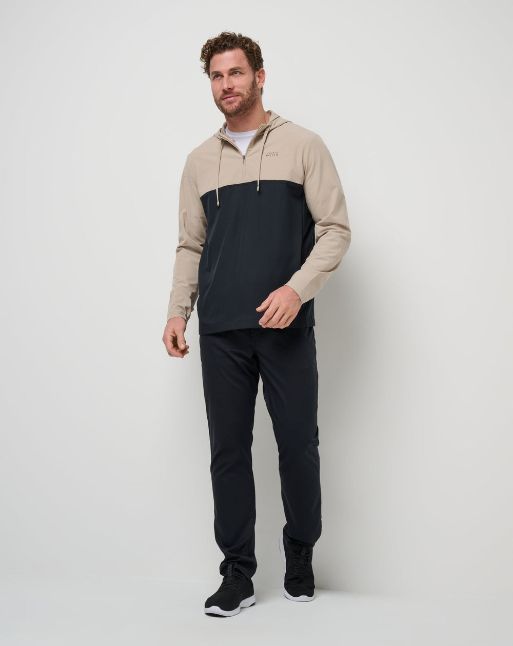 Oxford Tan Travis Mathew Rocky Shore Quarter Zip Hoodie