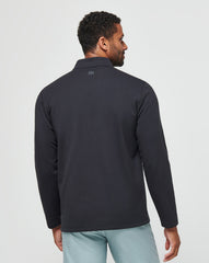Black/Coronet Travis Mathew Upgraded Fleece Chest Stripe Quarter Zip
