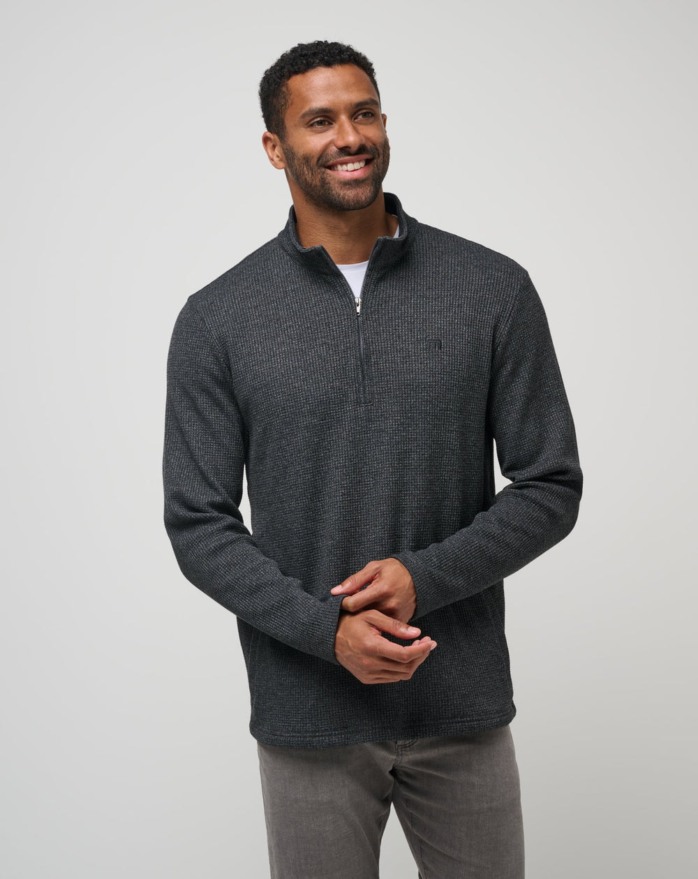Heather Dark Grey Travis Mathew Last Sunset Quarter Zip