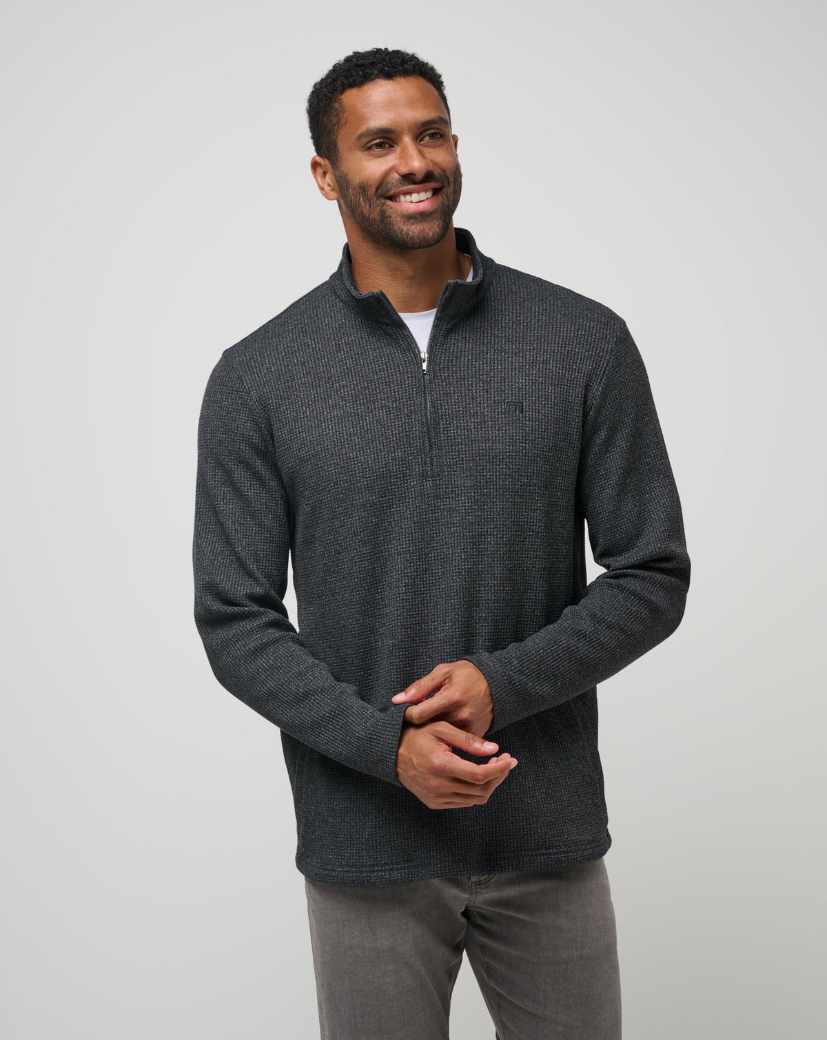 Heather Dark Grey Travis Mathew Last Sunset Quarter Zip