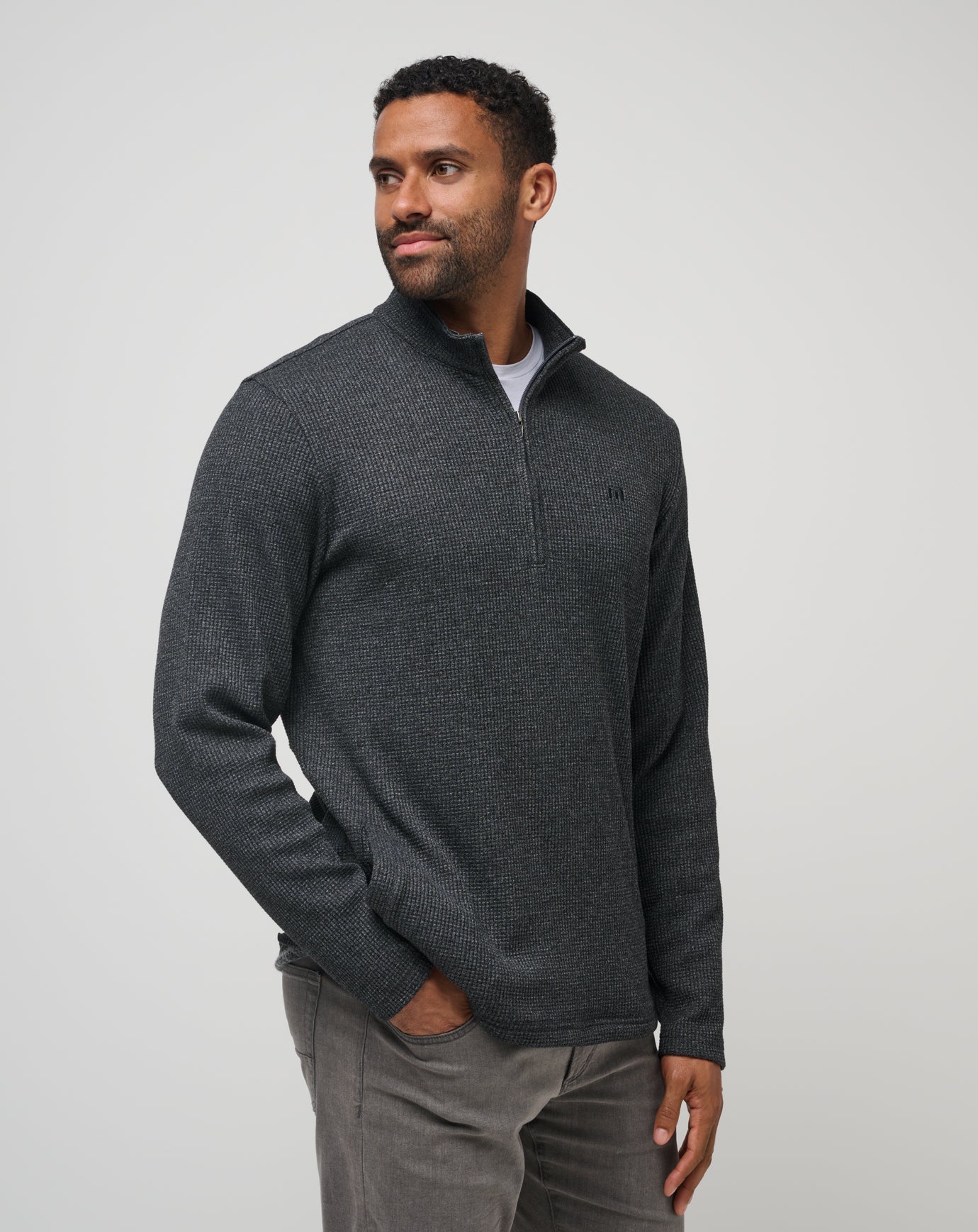 Heather Dark Grey Travis Mathew Last Sunset Quarter Zip