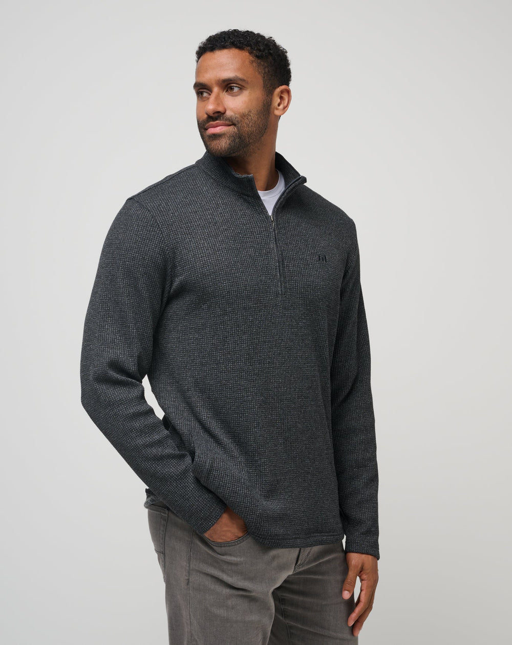 Heather Dark Grey Travis Mathew Last Sunset Quarter Zip