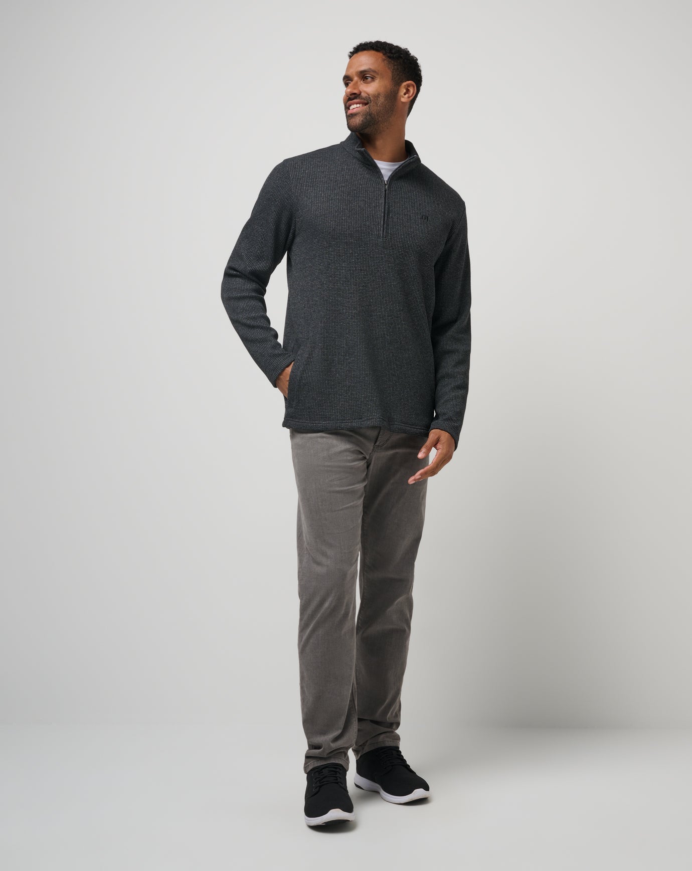 Heather Dark Grey Travis Mathew Last Sunset Quarter Zip