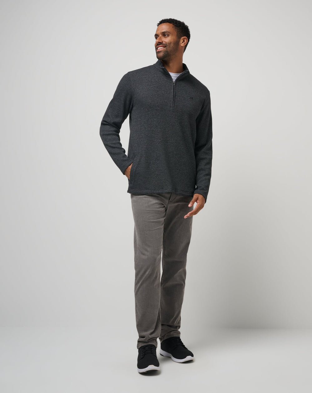 Heather Dark Grey Travis Mathew Last Sunset Quarter Zip