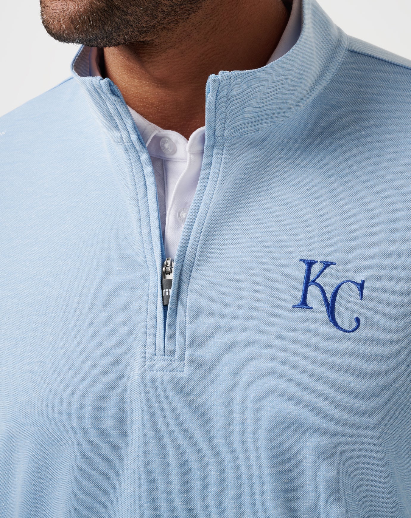Heather Blue Travis Mathew Kansas City Roayals Time To Tailgate Quarter Zip