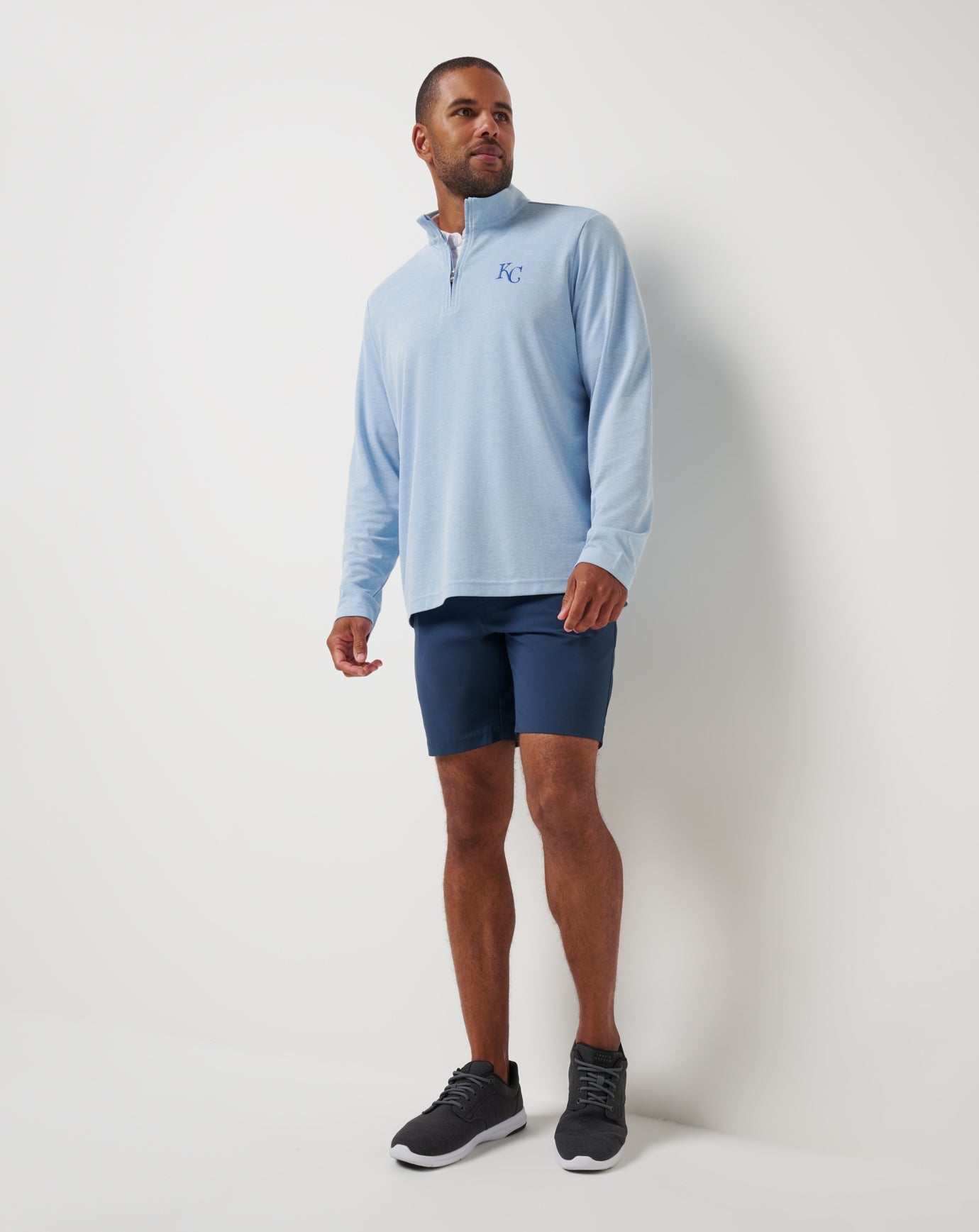 Heather Blue Travis Mathew Kansas City Roayals Time To Tailgate Quarter Zip