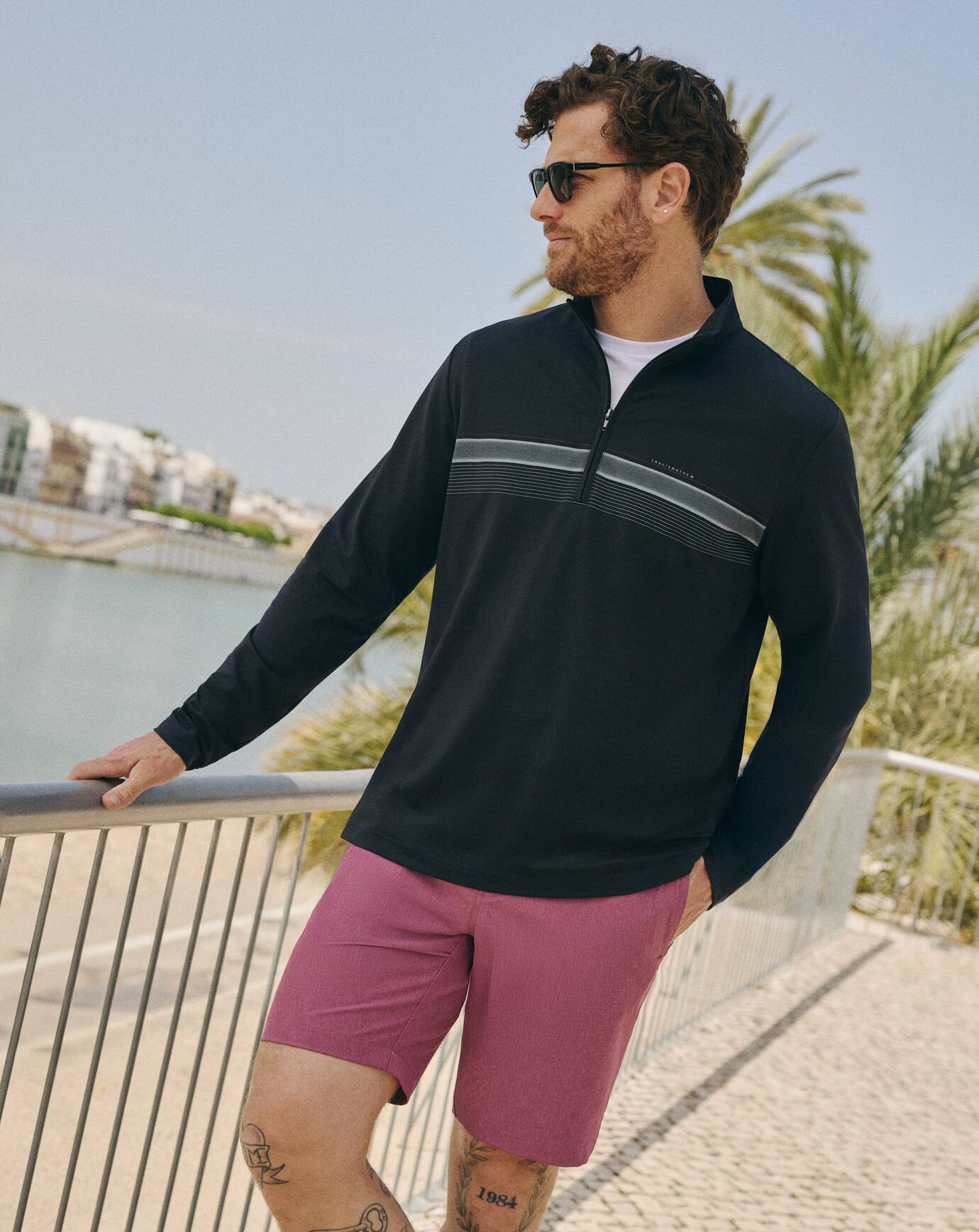 Black Travis Mathew Nautical Adventure Quarter Zip