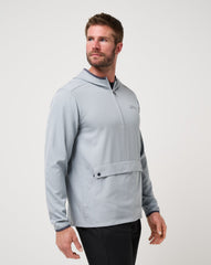 Heather Light Grey Travis Mathew Out Of Pocket Hooded Quarter Zip