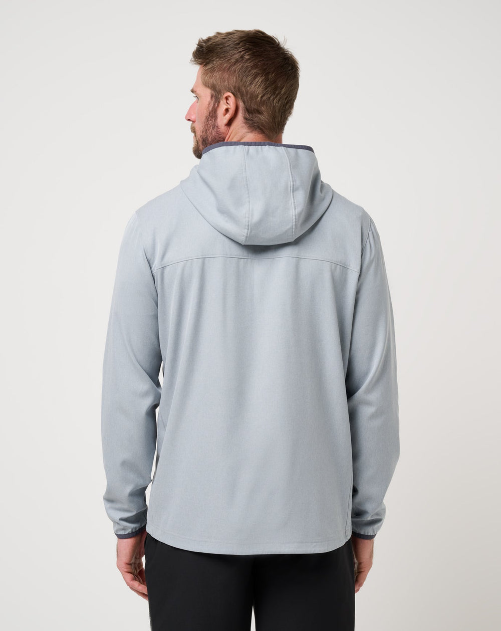 Heather Light Grey Travis Mathew Out Of Pocket Hooded Quarter Zip