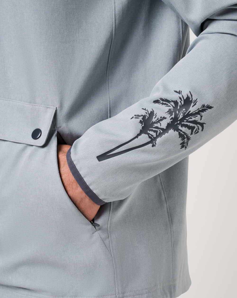 Heather Light Grey Travis Mathew Out Of Pocket Hooded Quarter Zip