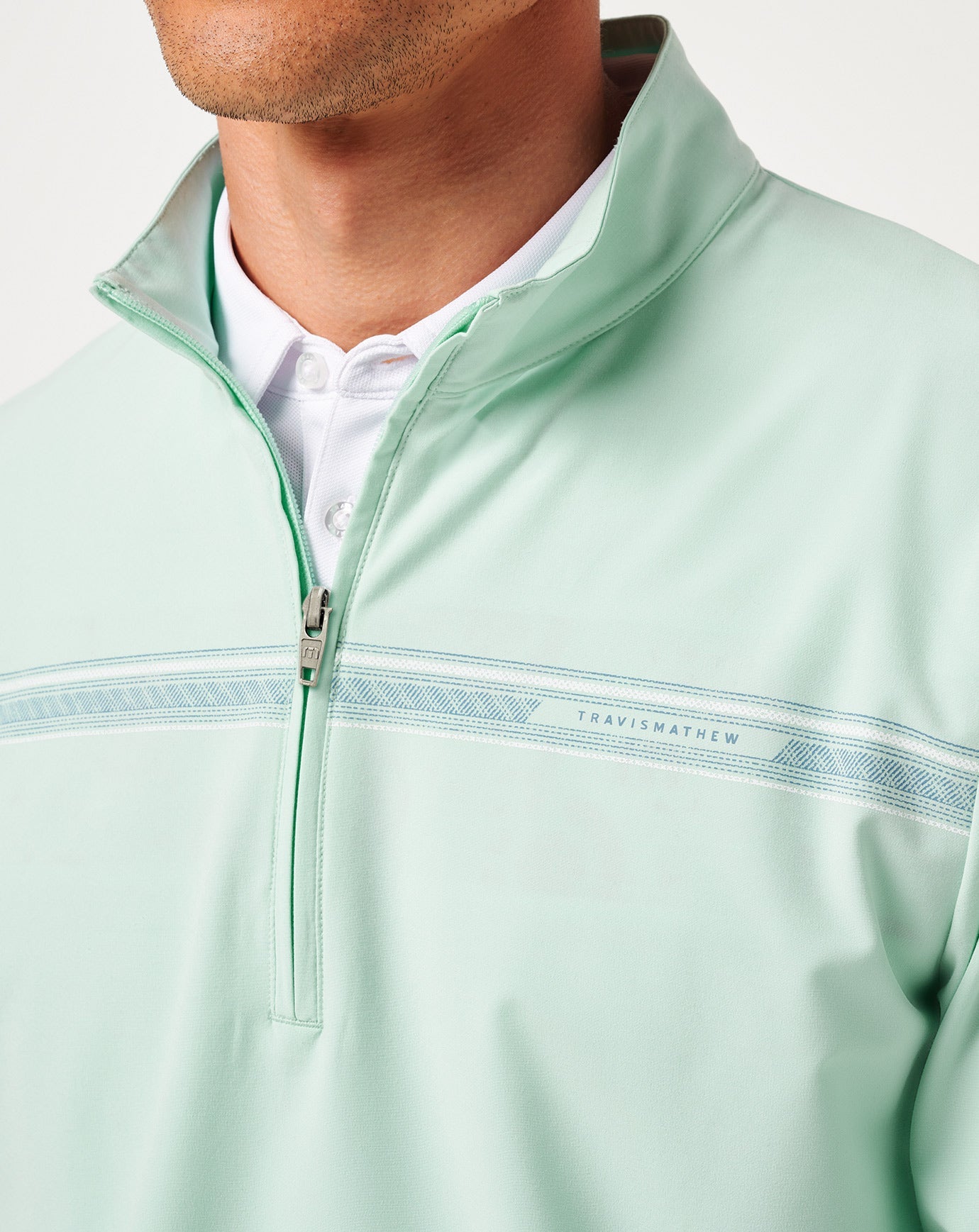 Eggshell Blue Travis Mathew On The Map Quarter Zip