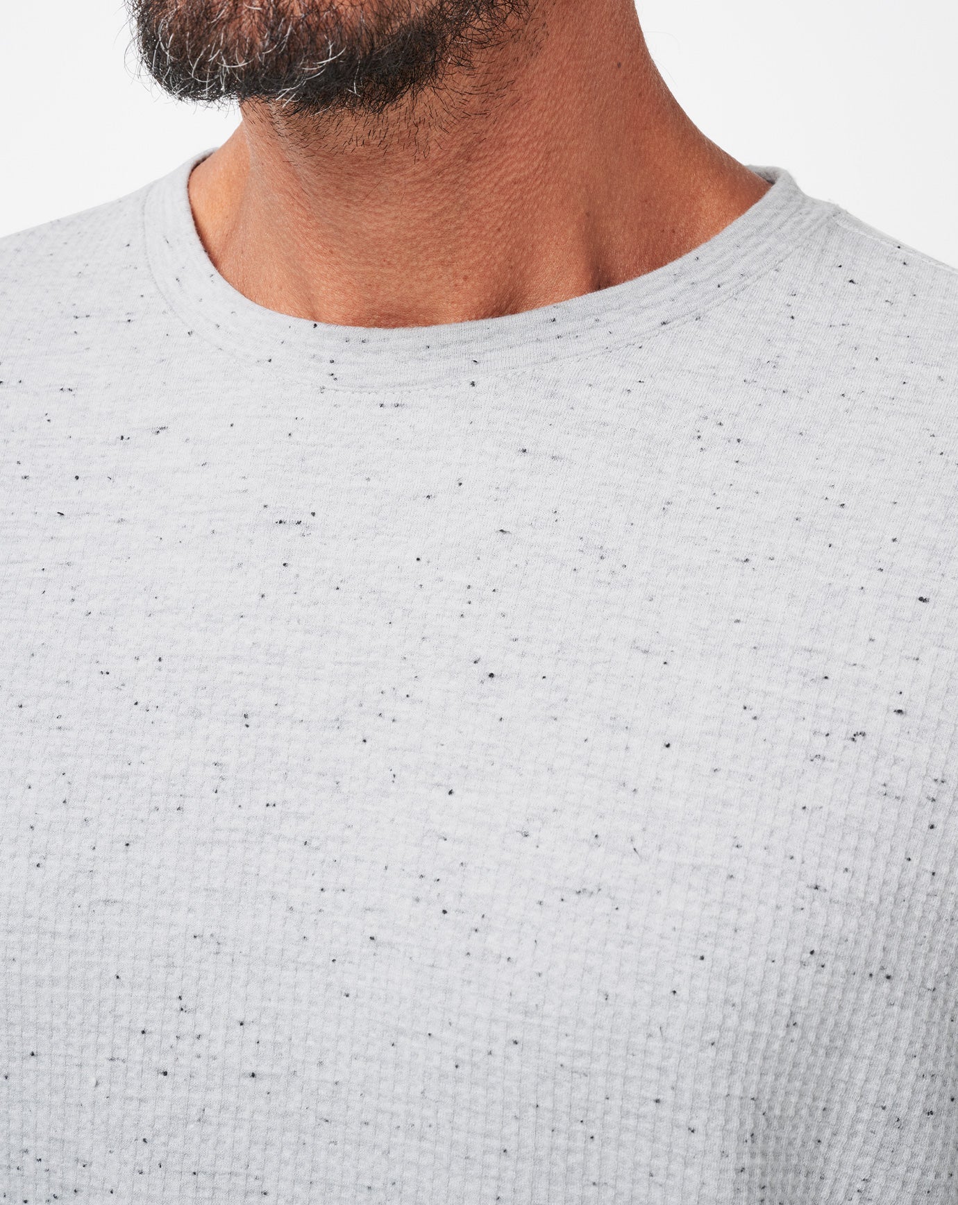 Heather Light Grey Travis Mathew Cloud Waffle Crew