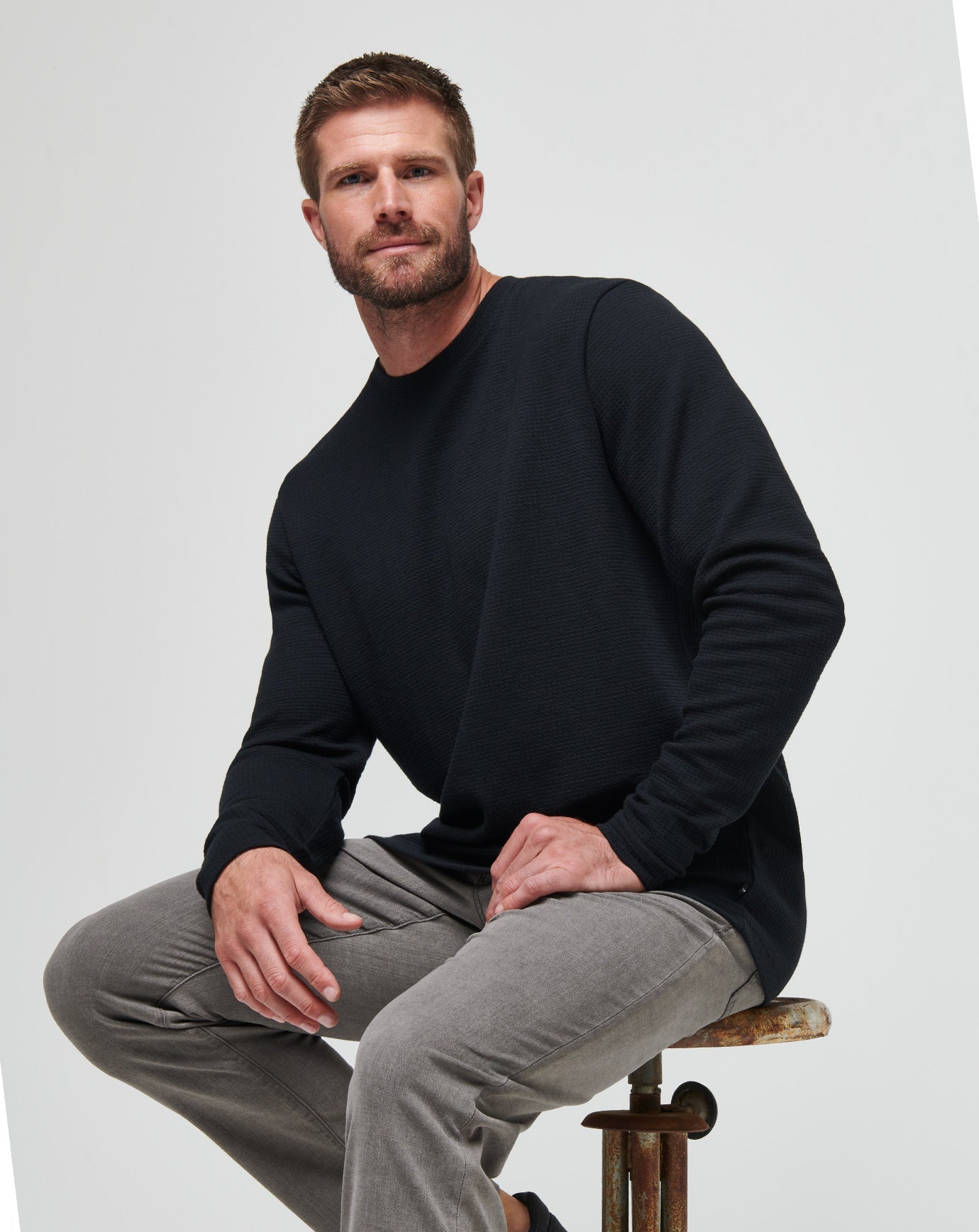 Black Travis Mathew Cloud Waffle Crew