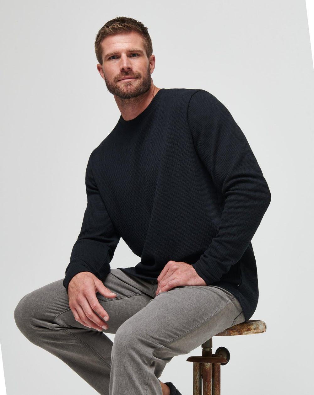Black Travis Mathew Cloud Waffle Crew