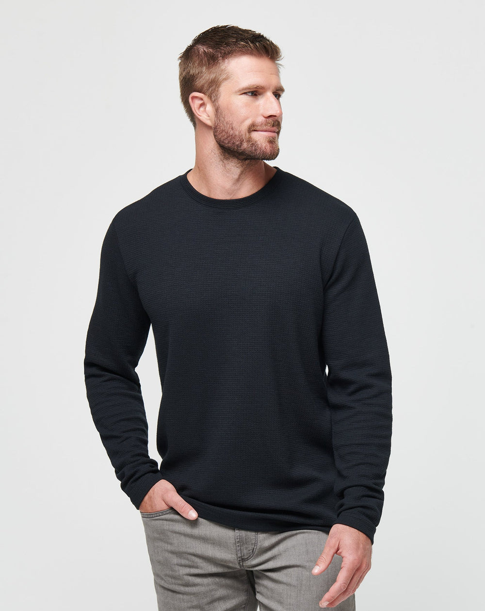 Black Travis Mathew Cloud Waffle Crew