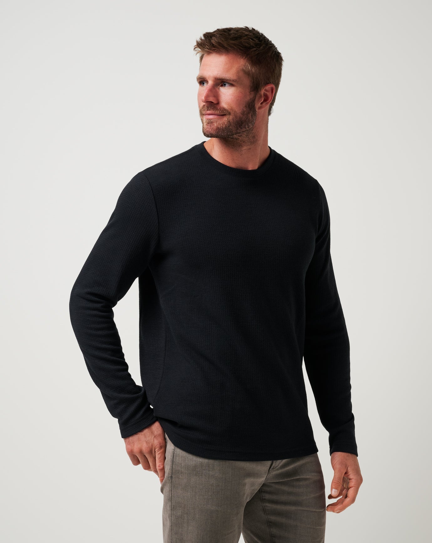 Black Travis Mathew Cloud Waffle Crew