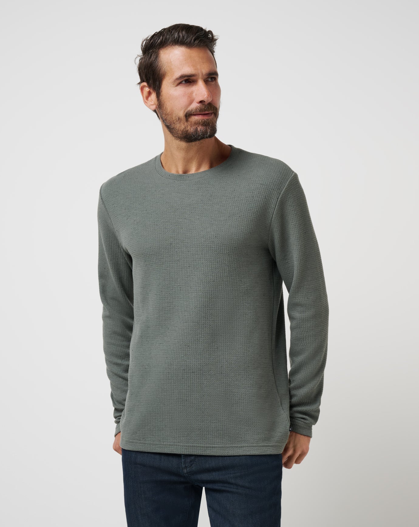 Dark Olive Travis Mathew Cloud Waffle Crew