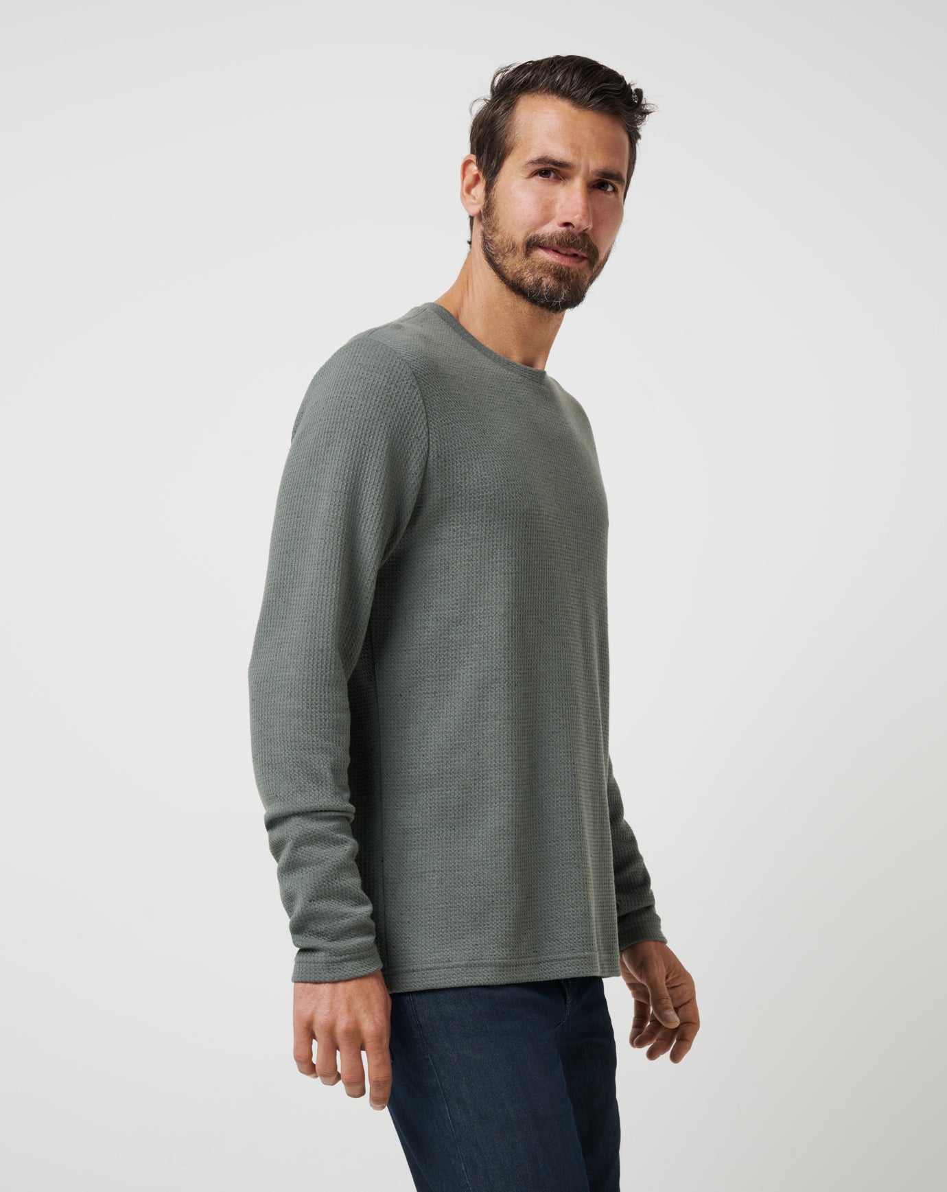 Dark Olive Travis Mathew Cloud Waffle Crew