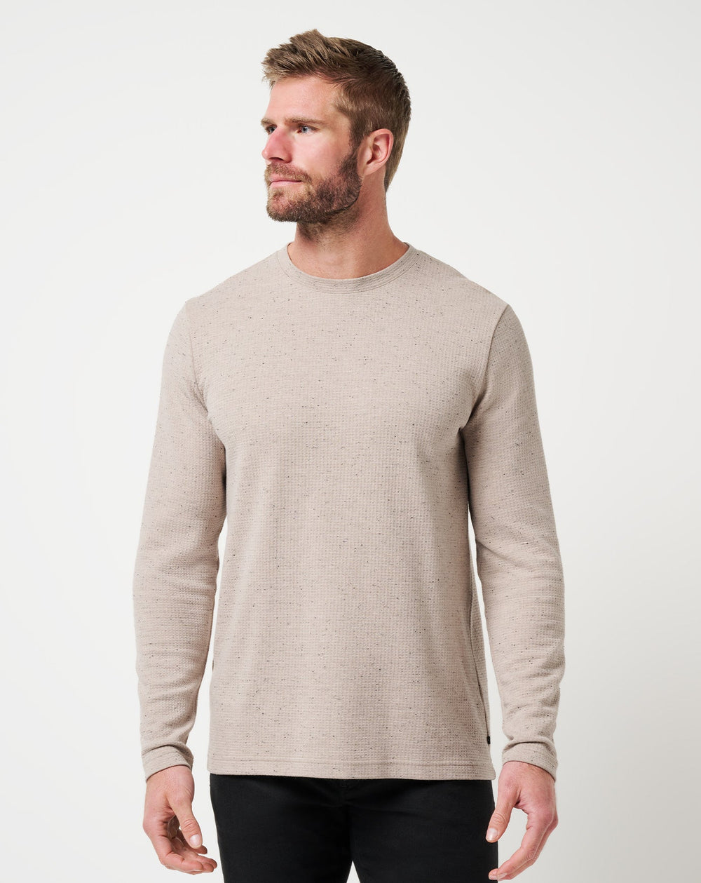 Oxford Tan Travis Mathew Cloud Waffle Crew